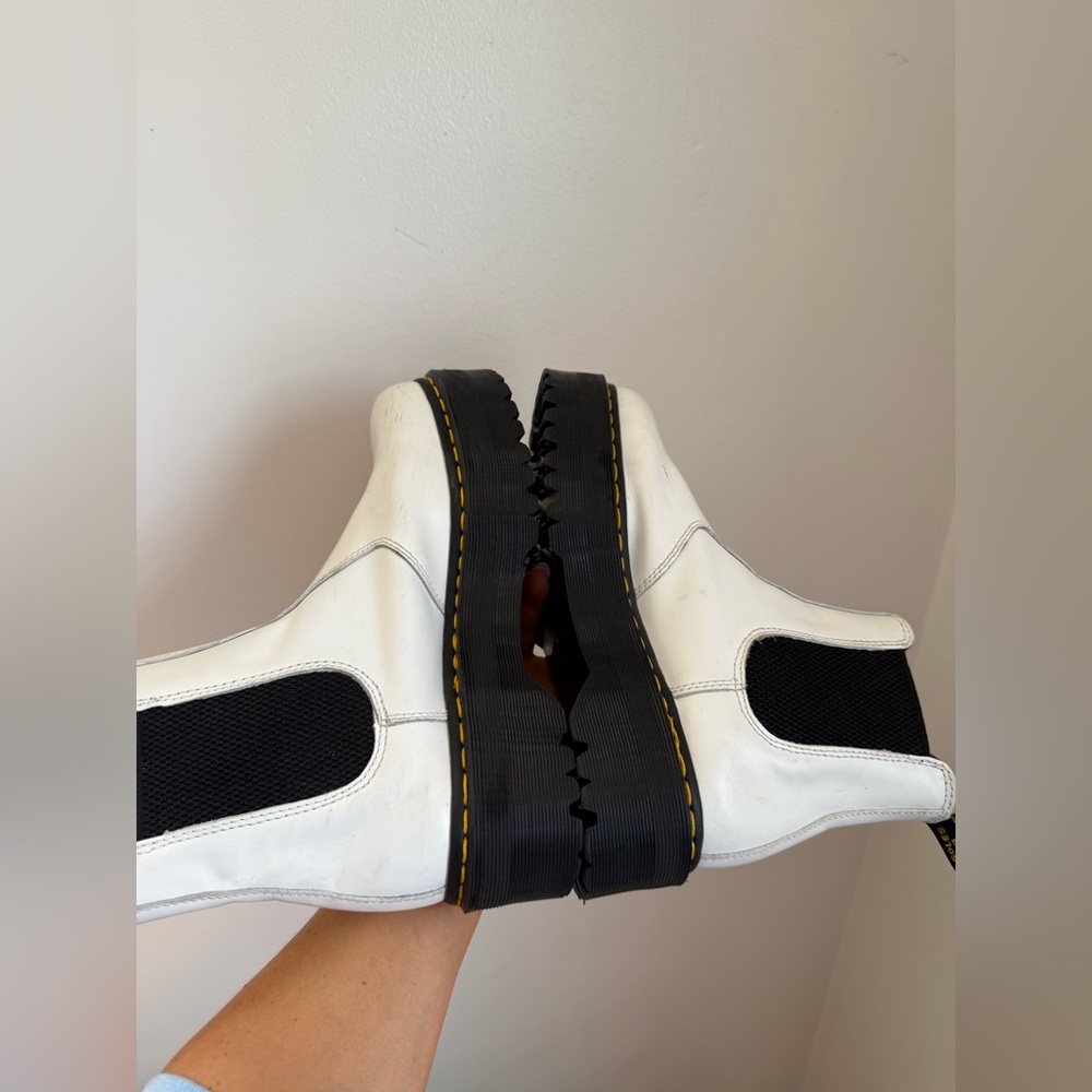 Dr. Martens 2976 Quad White Leather Chelsea Boots 9L - Picture 11 of 13